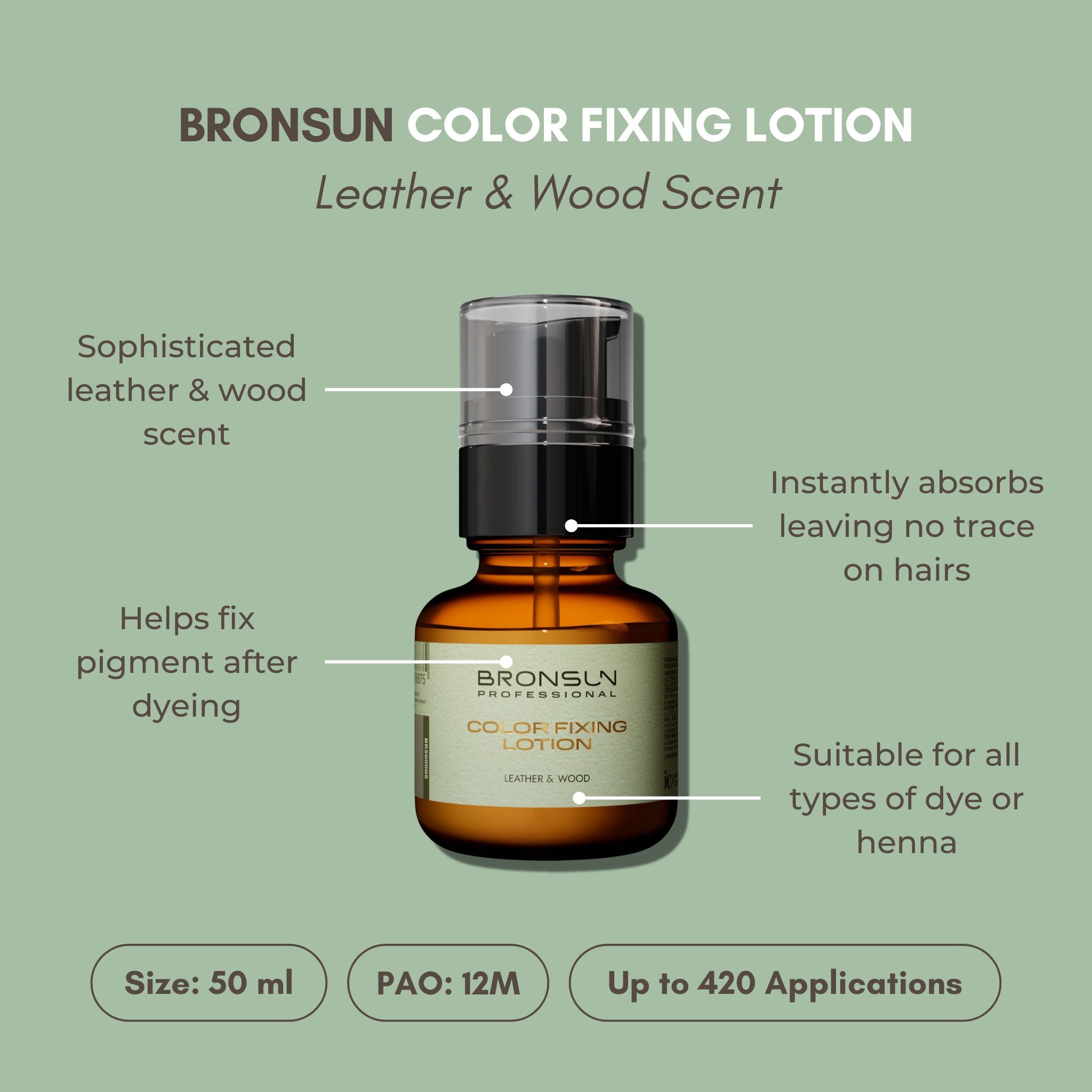 Bronsun Eyebrow Color Fixing Lotion Leather & Wood