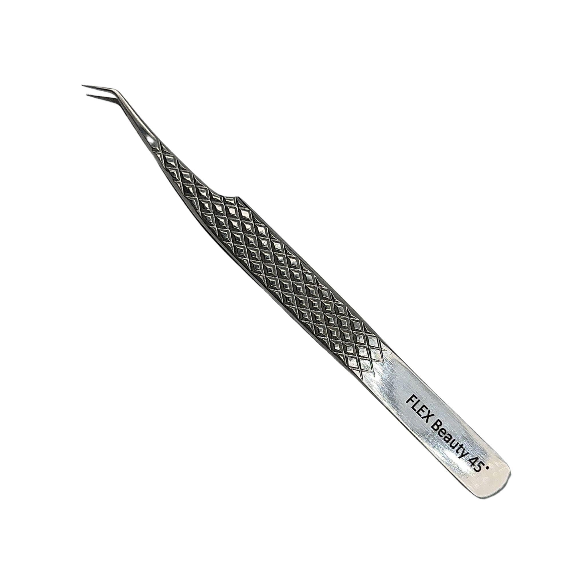 FLEX Beauty Fiber Tip 45 Degree Angle Tweezers - The Beauty House Shop