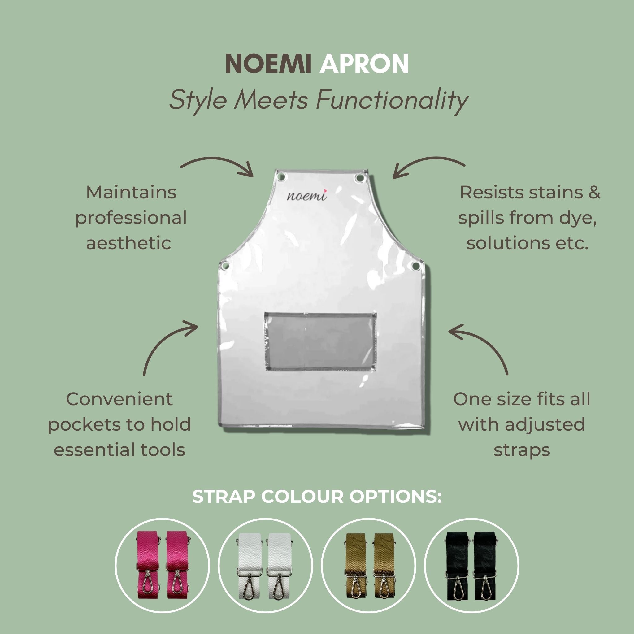 Noemi Clear Apron and Coloured Straps Set