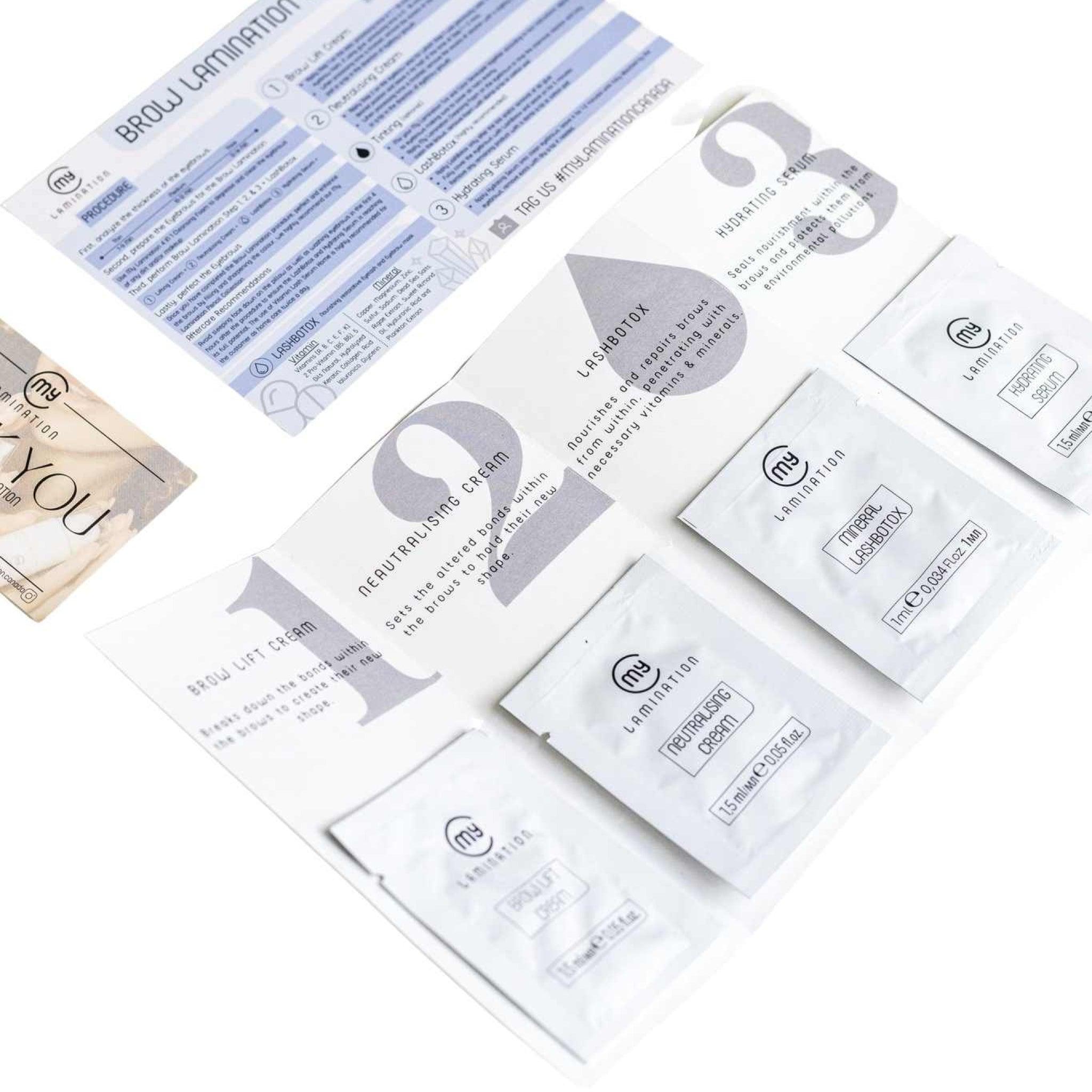 My Lamination Brow Lamination Sample Contents