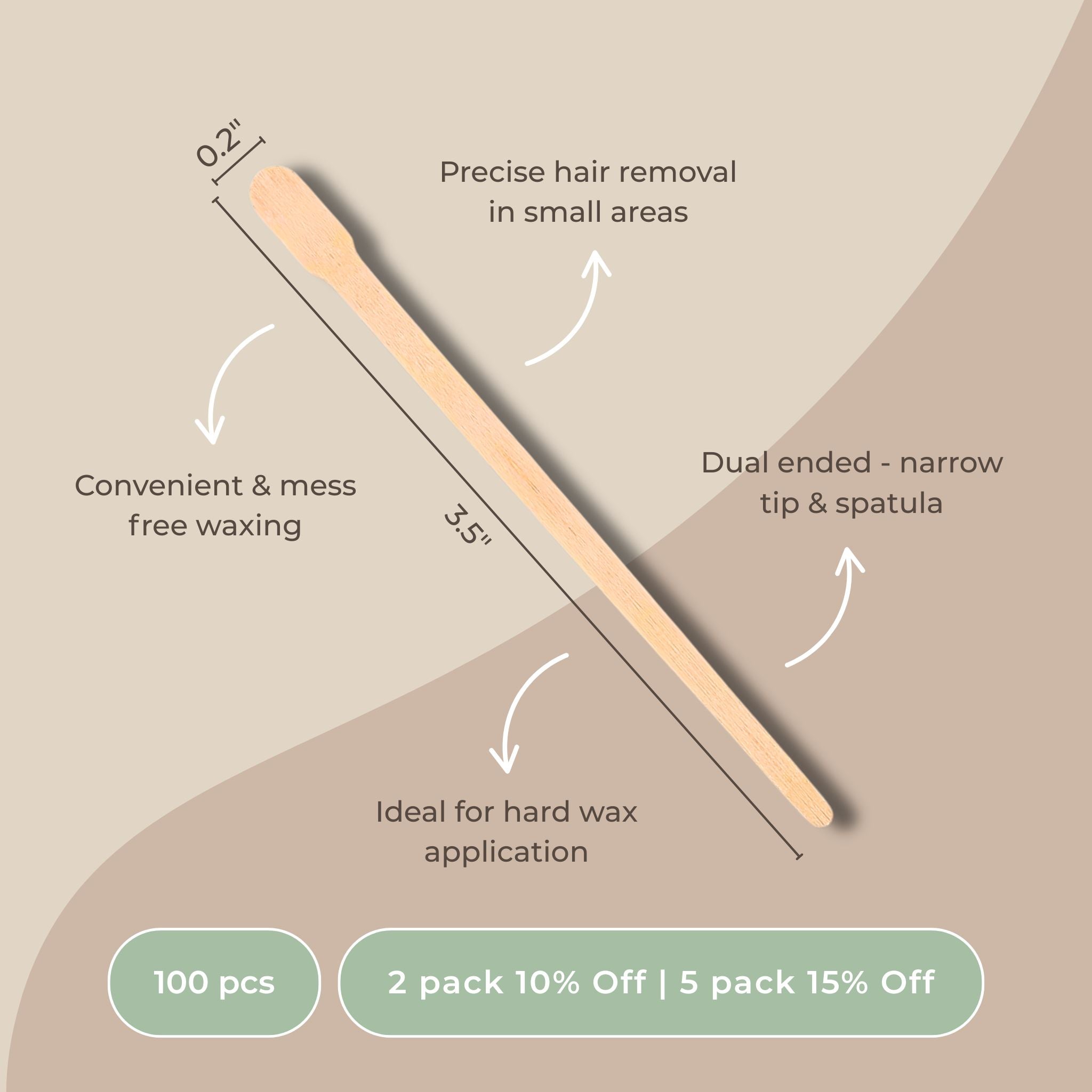FLEX Beauty Wooden Waxing Spatulas - 100pc