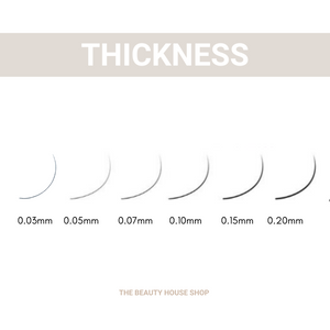 Different eyelash thicknesses for eyelash extensions
