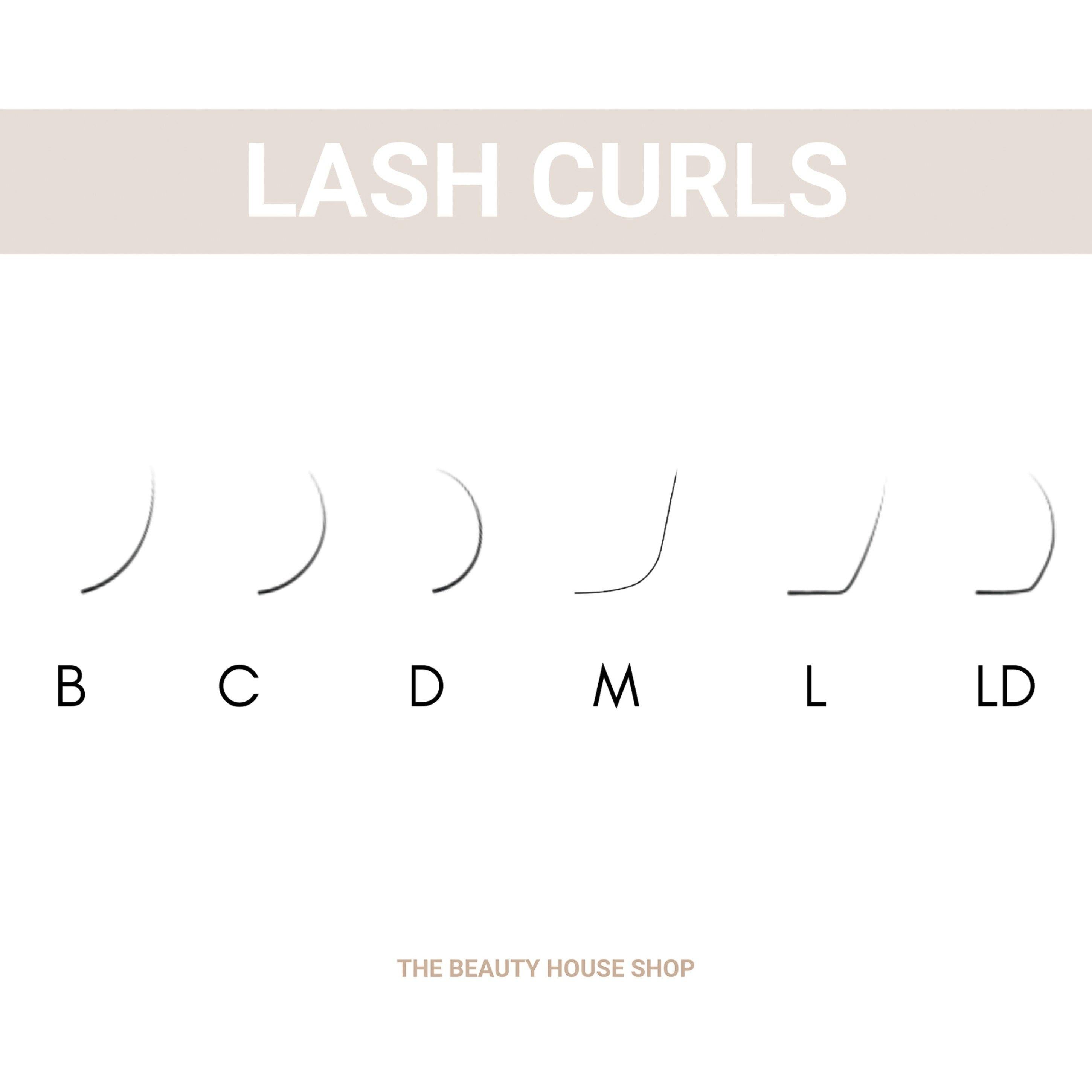 different lash curls for eyelash extensions